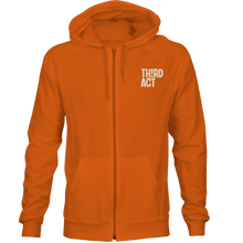 Load image into Gallery viewer, Elders Against Authoritarianism Orange Full-Zipper Fleece Hooded Sweatshirt
